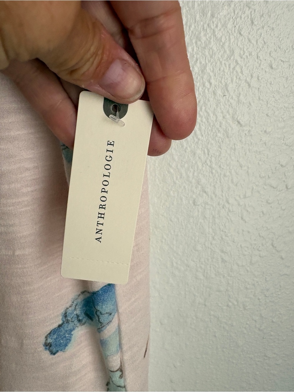 Anthropologie | Pilcro Bennie Cotton Slim Watercolor Crew Neck Tee Pink Blue L - Picture 5 of 9